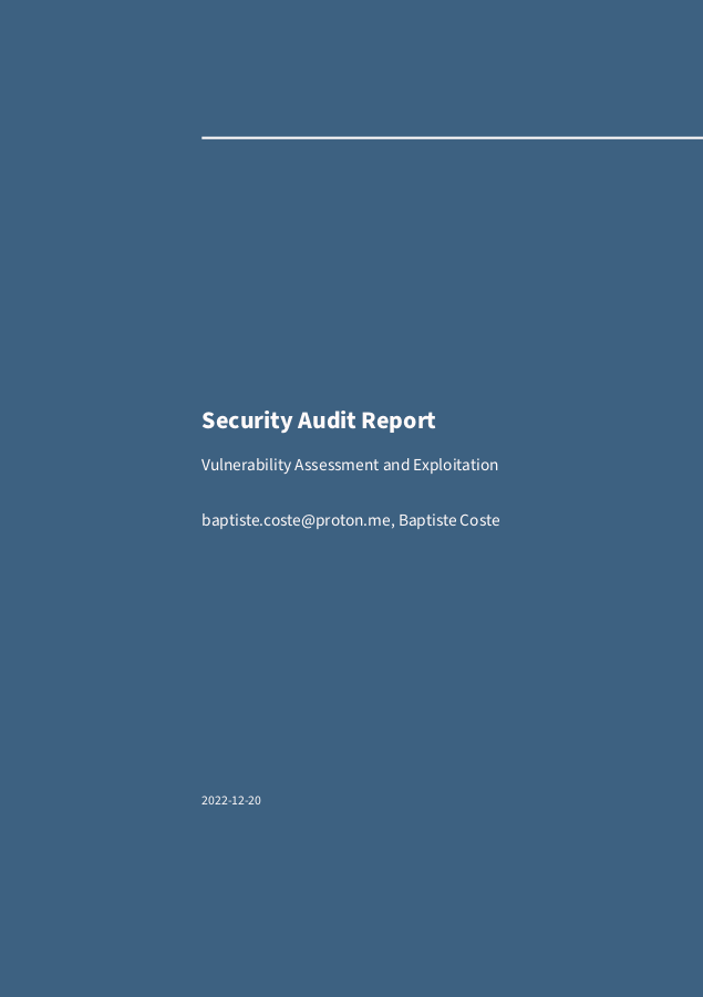 Security Audit Report